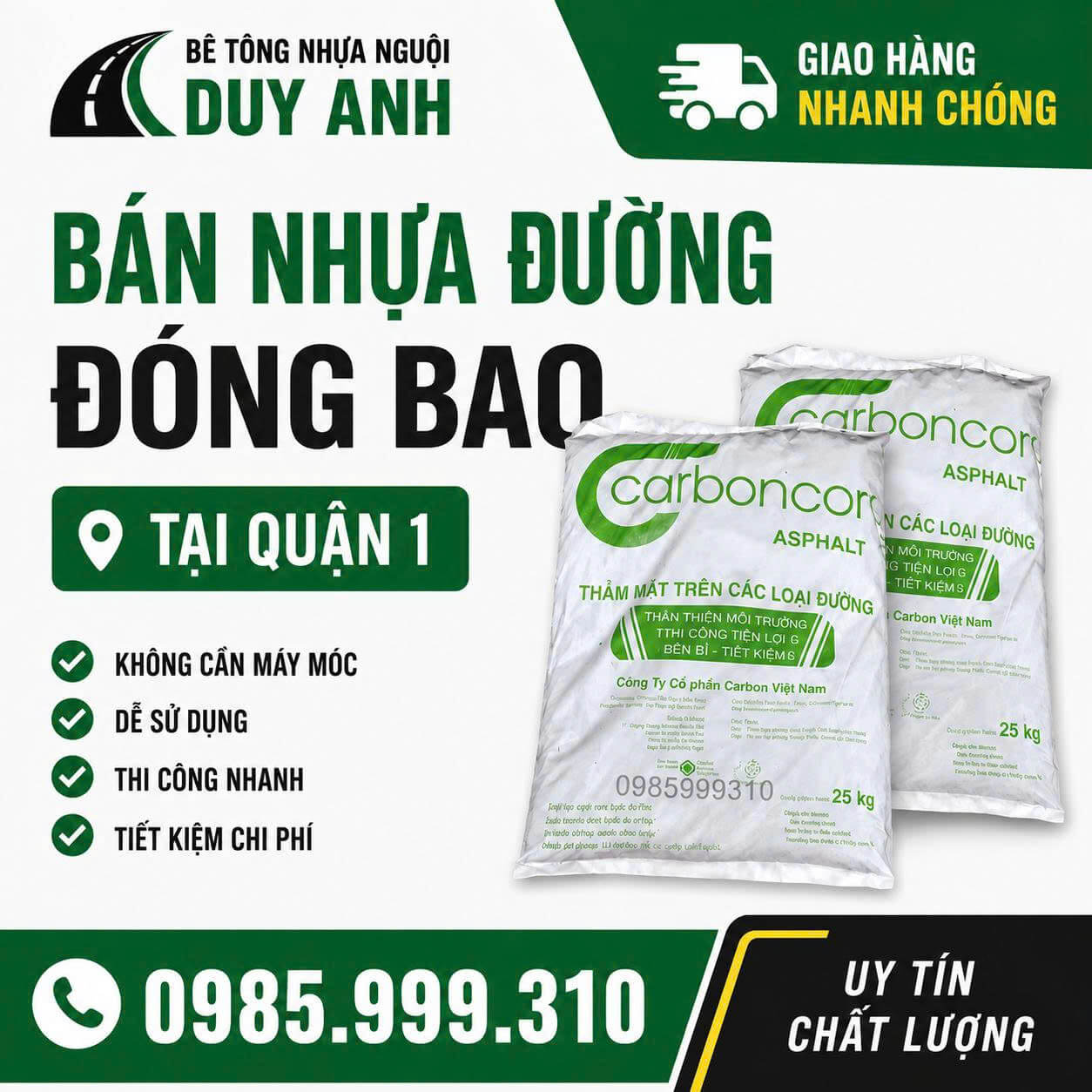 Bán Nhựa Đường Đóng Bao ở Quận 1