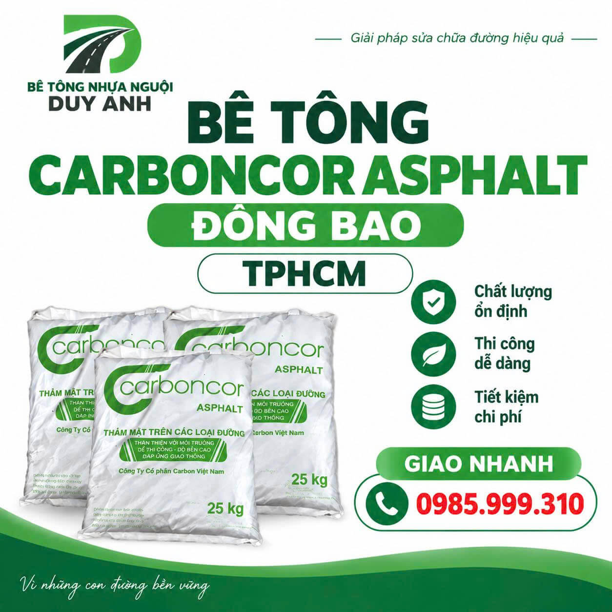Bê Tông Carboncor Asphalt Đóng Bao HCM