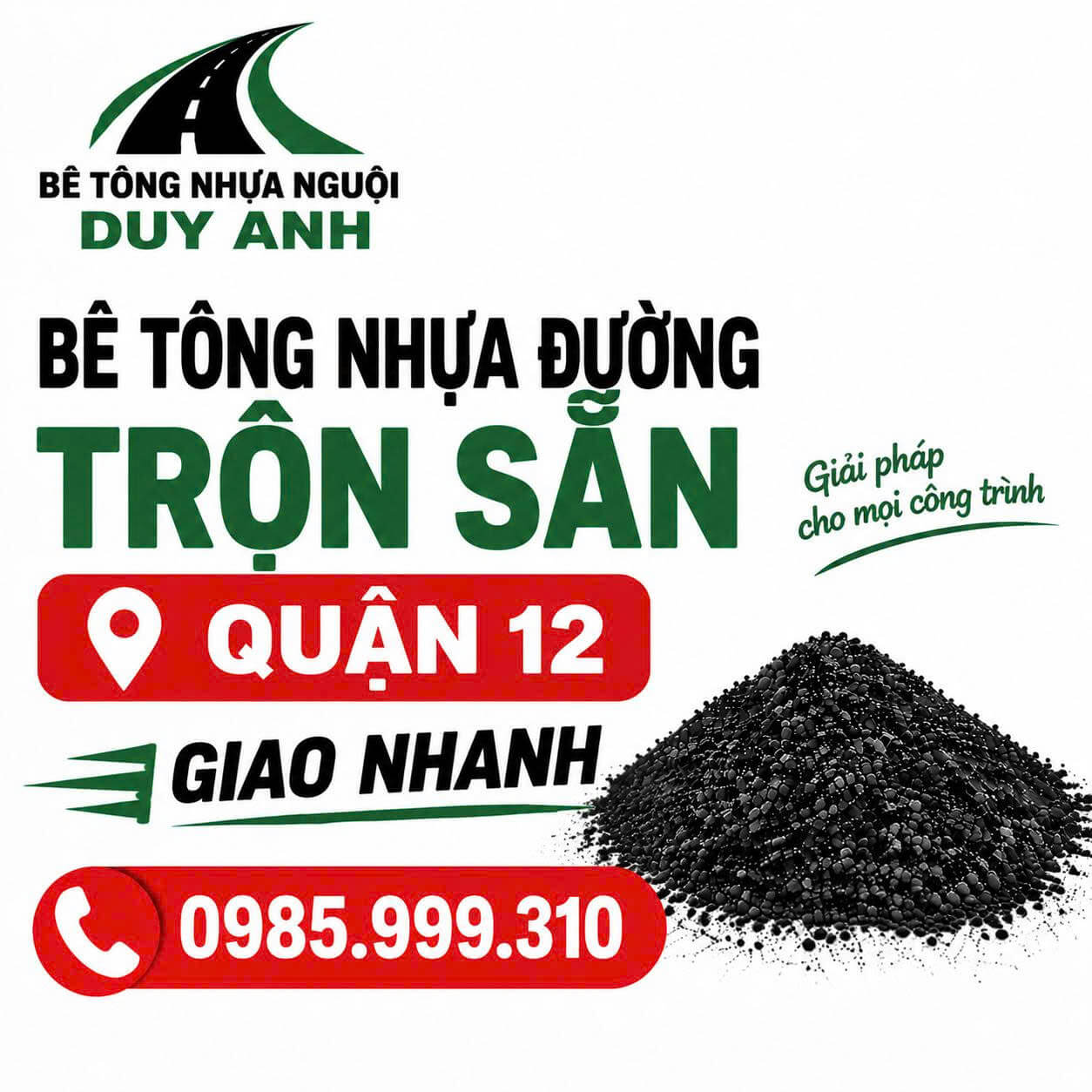 Bê Tông Nhựa Đường Trộn Sẵn Quận 12 Giao Nhanh