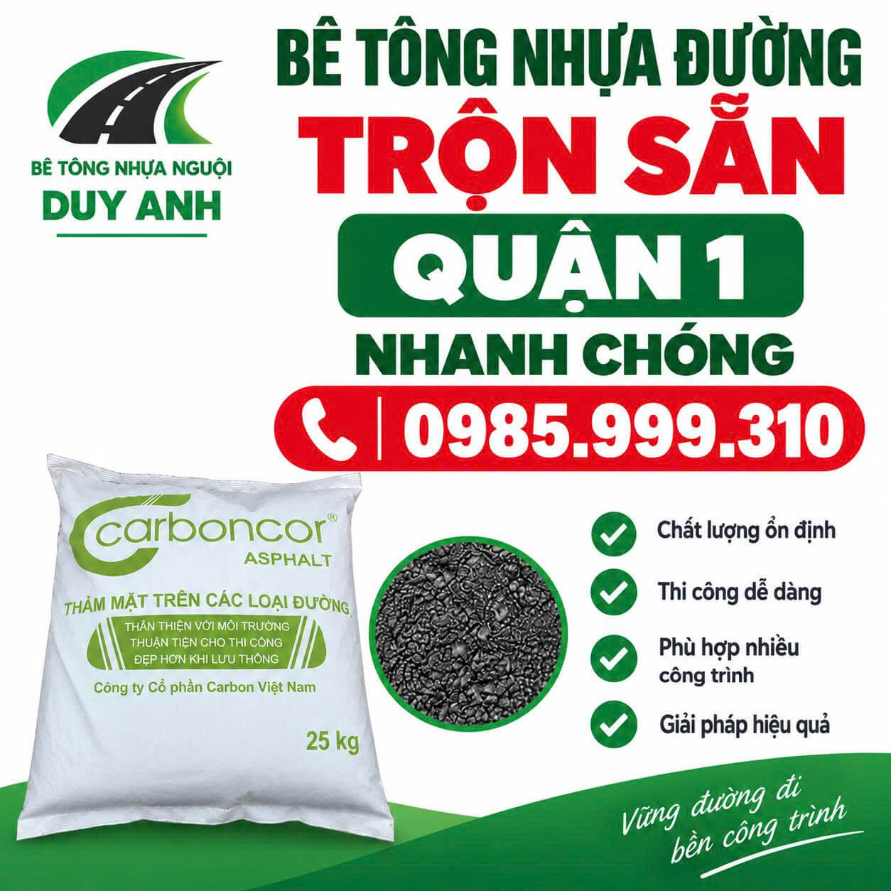 Bê Tông Nhựa Đường Trộn Sẵn ở Quận 1