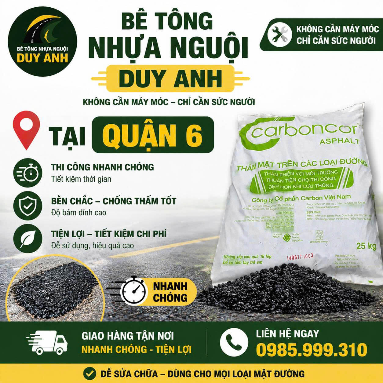 Bê Tông Nhựa Nguội Quận 6