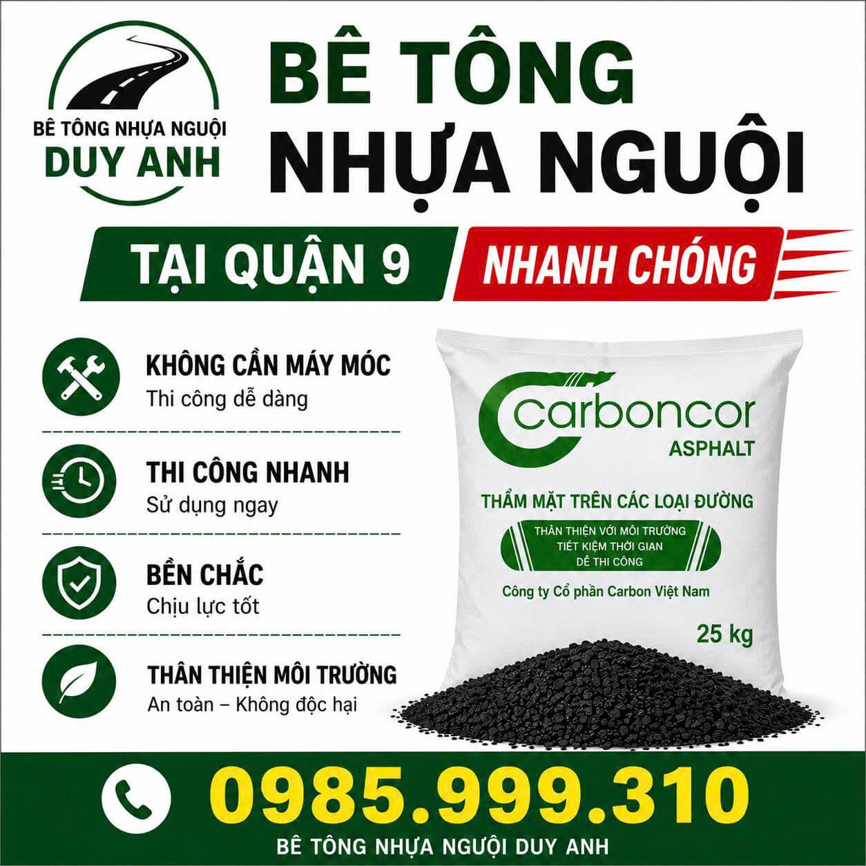 Bê Tông Nhựa Nguội Quận 9 Tiện Lợi