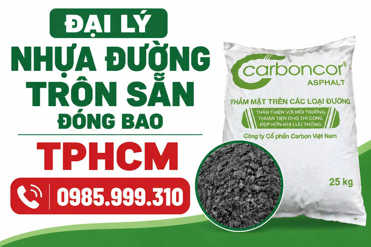 Đại Lý Nhựa Đường Trộn Sẵn Đóng Bao HCM