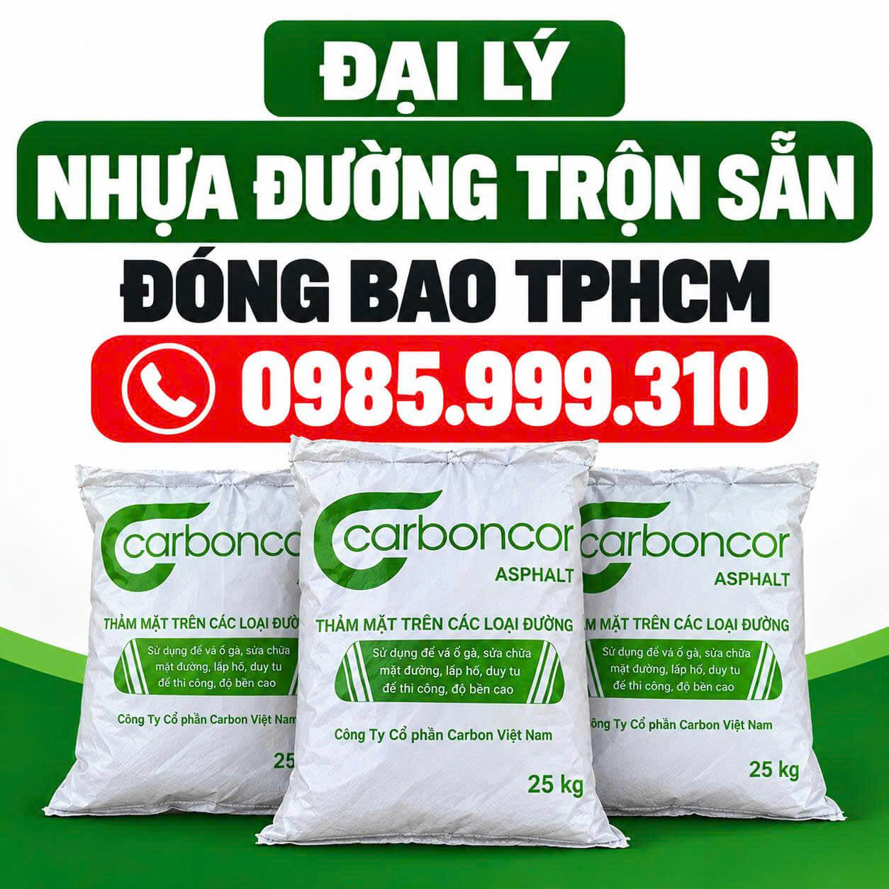 Đại Lý Nhựa Đường Trộn Sẵn Đóng Bao TPHCM