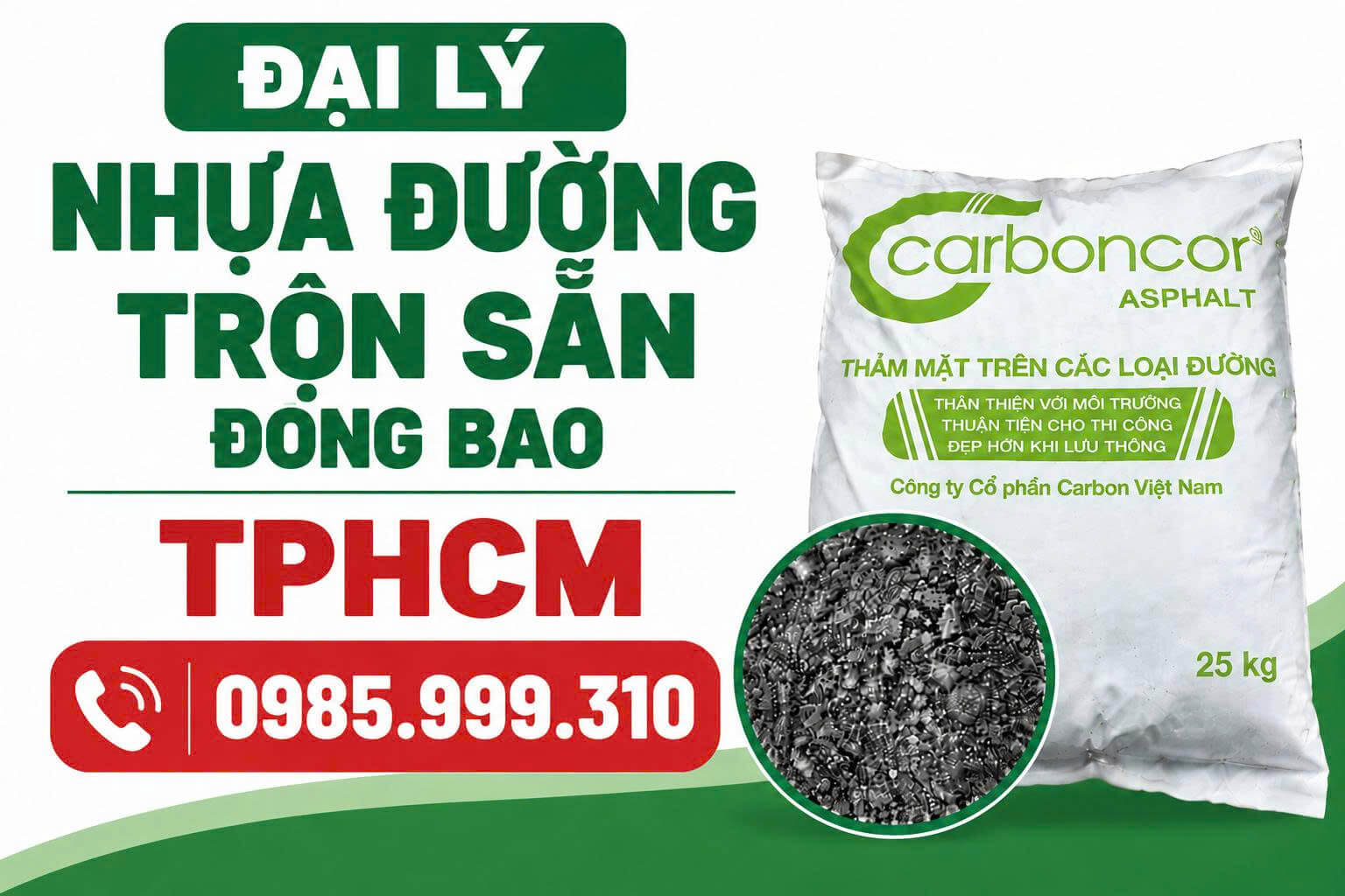 Đại Lý Nhựa Đường Trộn Sẵn Đóng Bao Tại HCM