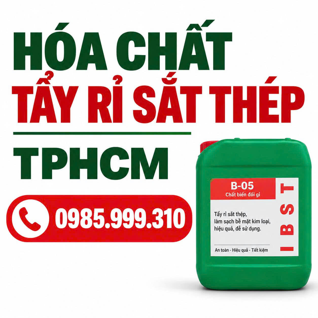 Hóa Chất Tẩy Rỉ Sắt Thép HCM