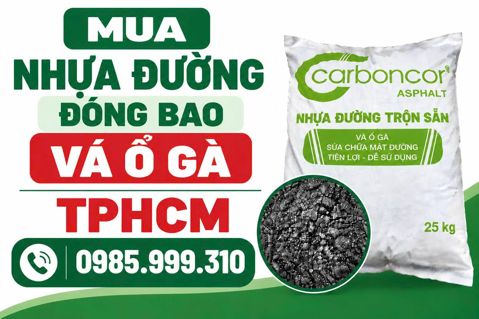 Mua Nhựa Đường Đóng Bao Vá Ổ Gà Tại TPHCM