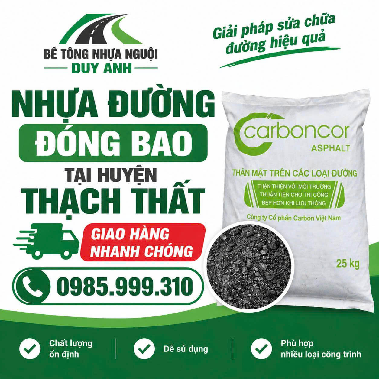 Nhựa Đường Đóng Bao Huyện Thạch Thất