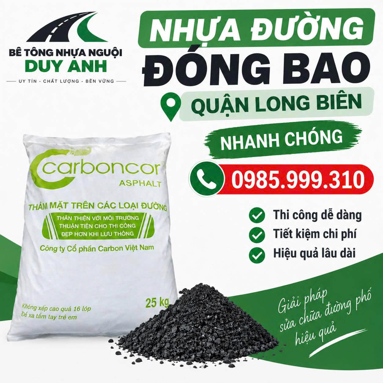 Nhựa Đường Đóng Bao Quận Long Biên