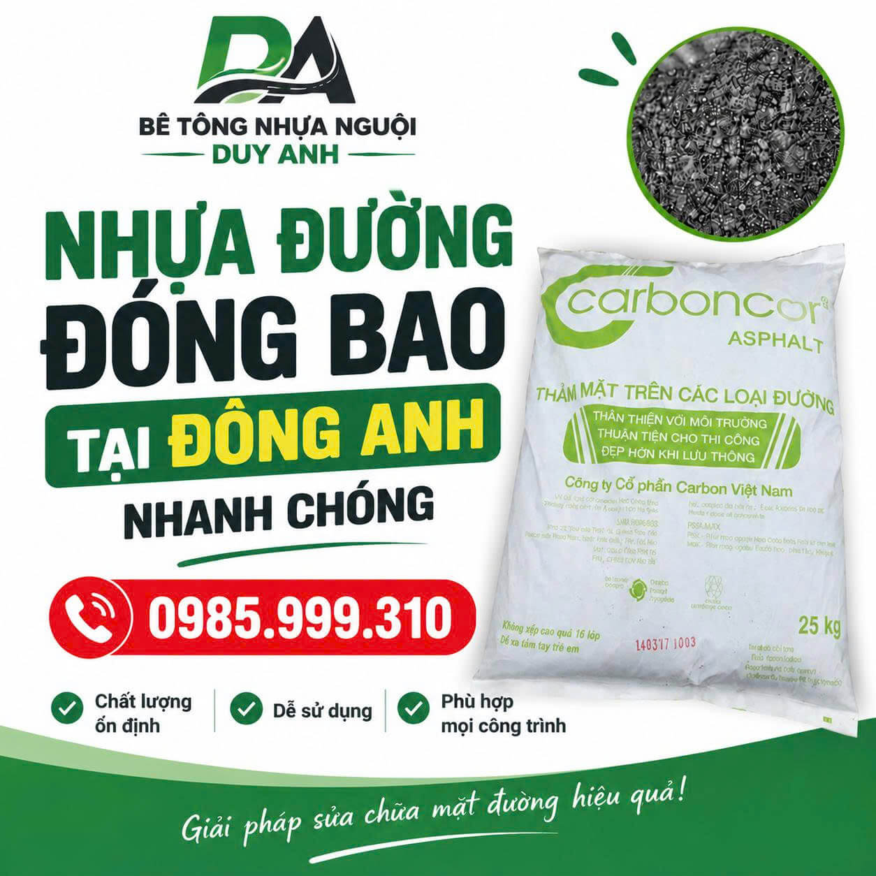 Nhựa Đường Đóng Bao Tại Đông Anh