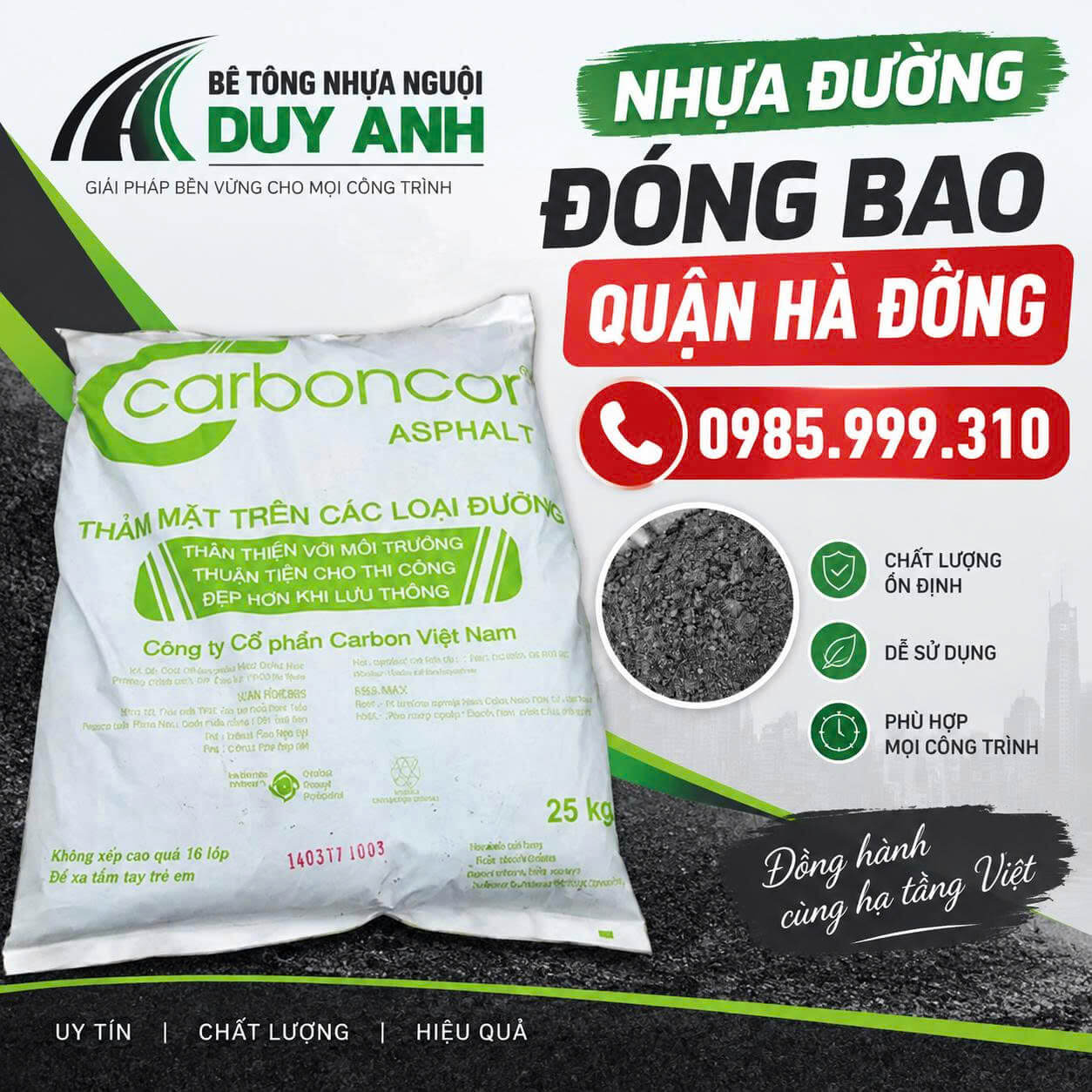 Nhựa Đường Đóng Bao Tại Hà Đông