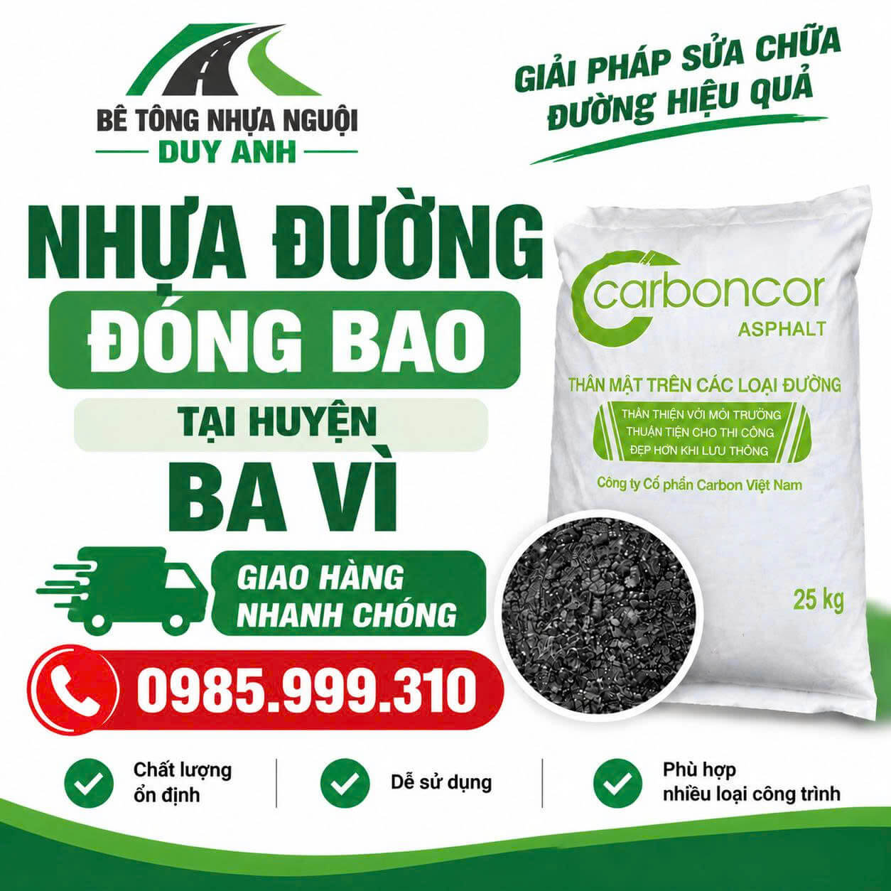 Nhựa Đường Đóng Bao Tại Huyện Ba Vì