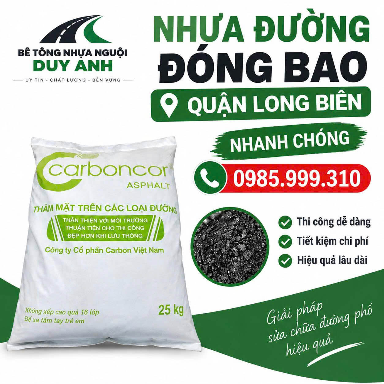 Nhựa Đường Đóng Bao Tại Long Biên