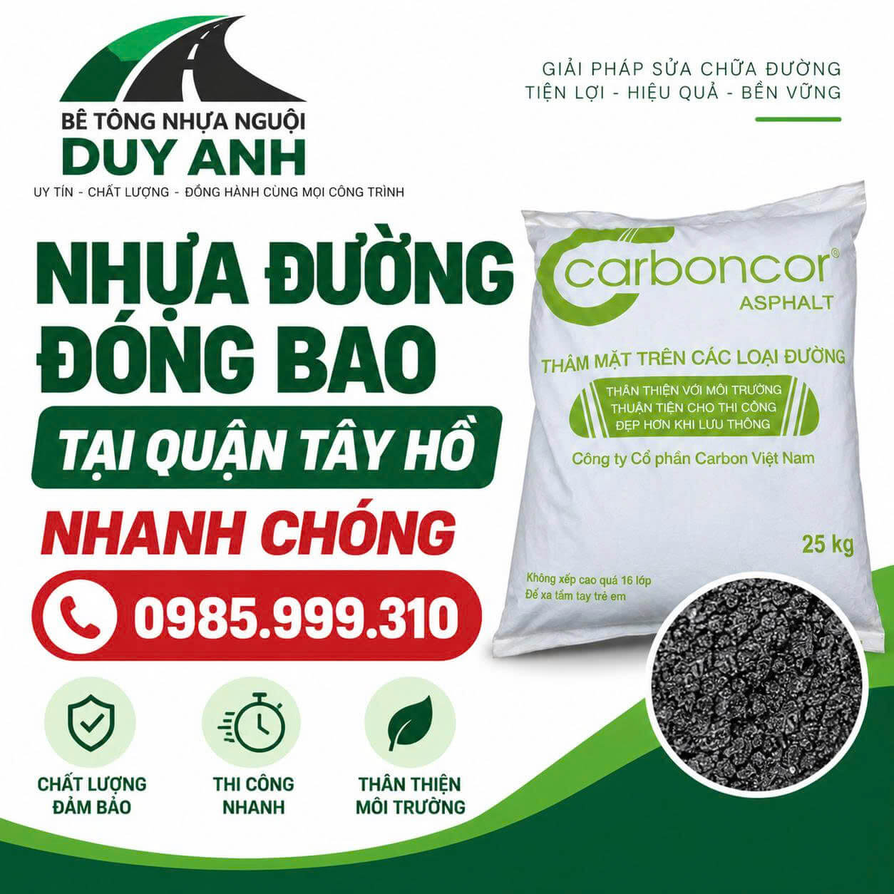 Nhựa Đường Đóng Bao Tại Tây Hồ