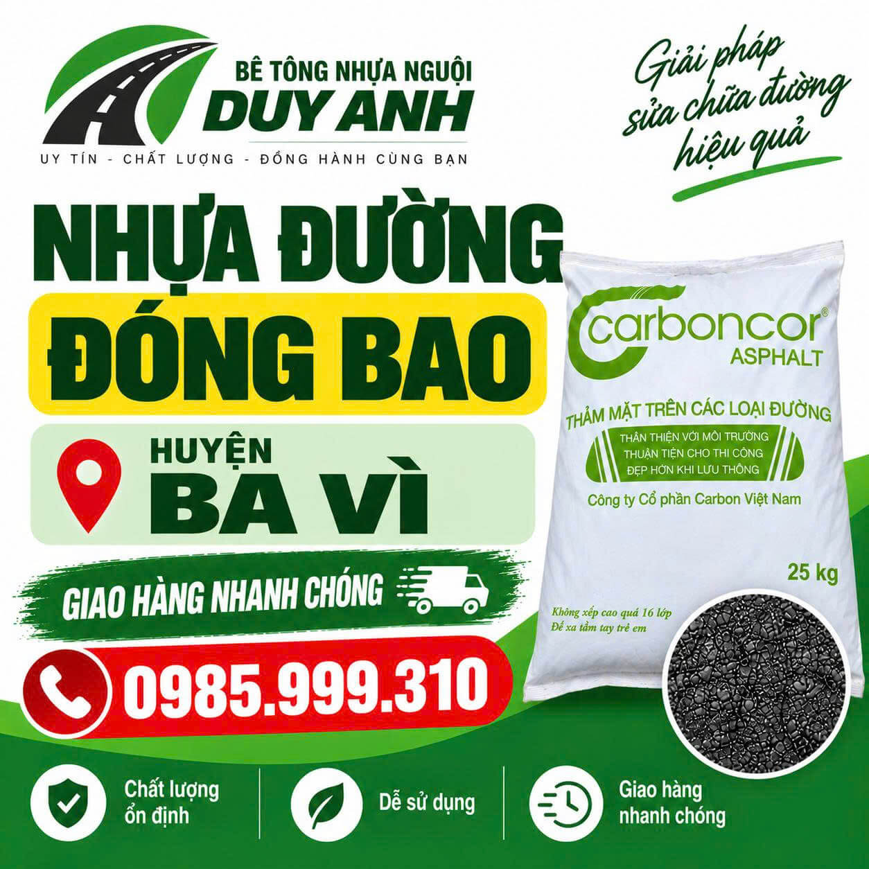 Nhựa Đường Đóng Bao ở Ba Vì