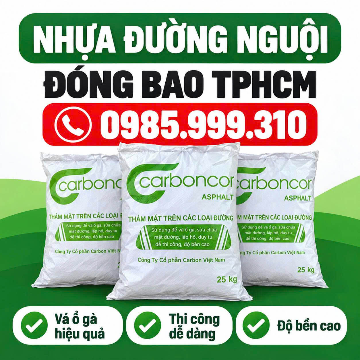 Nhựa Đường Nguội Đóng Bao Tại TPHCM